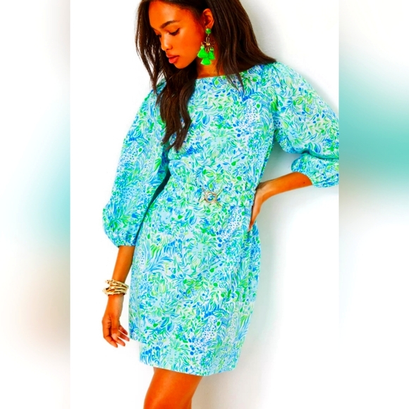 Lilly Pulitzer Dresses & Skirts - Lilly Pulitzer NWT Barbara Cotton Dress Hydra Blue Dandy Lions Size 12